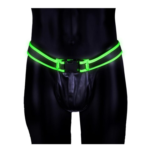 Ouch! Glow in the Dark - pas z klamrą, świecący, rozmiar S/M