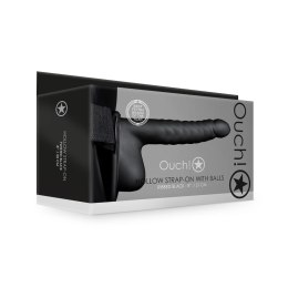 Ouch! Hollow Strap-On Żebrowany model z paskiem 21 cm anatomiczny