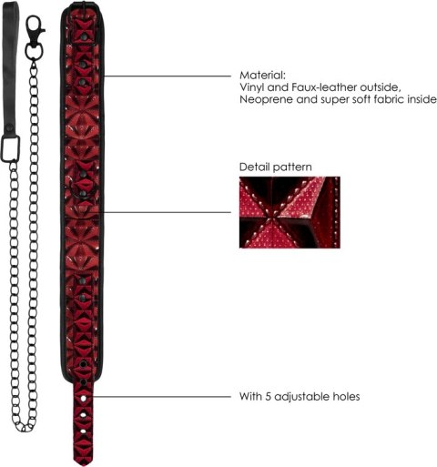 OUCH! Obroża regulowana ze smyczą neoprenowa czarna 52,5 cm