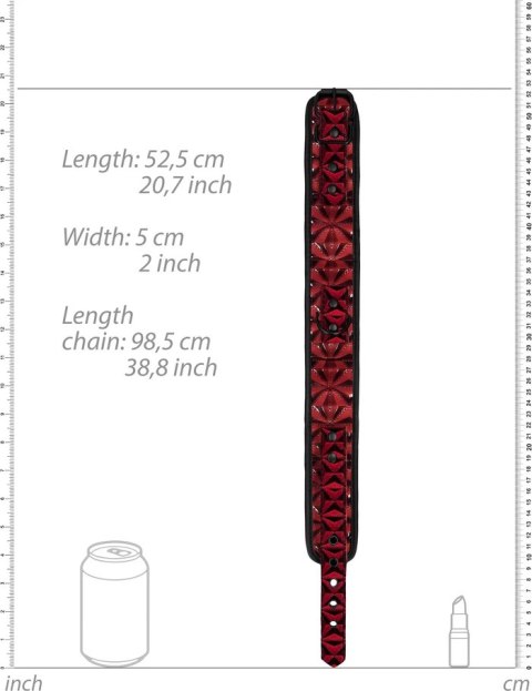 OUCH! Obroża regulowana ze smyczą neoprenowa czarna 52,5 cm