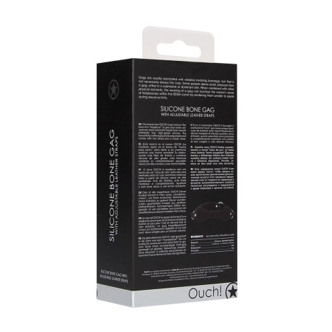 OUCH! Regulowany knebel z miękką kością silikonową - czarny