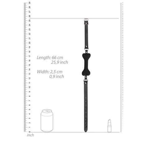 OUCH! Regulowany knebel z miękką kością silikonową - czarny