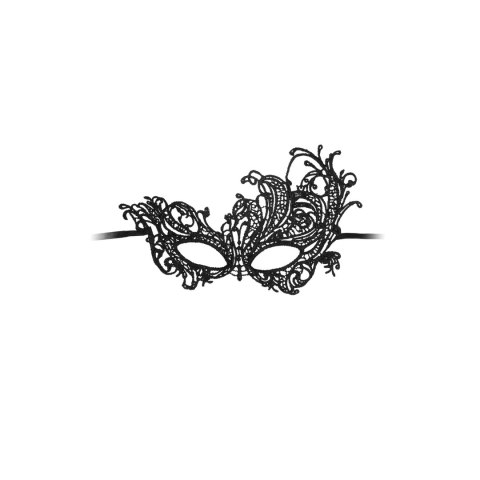 OUCH! Royal Black Lace Mask - maska koronkowa, regulowana, czarna