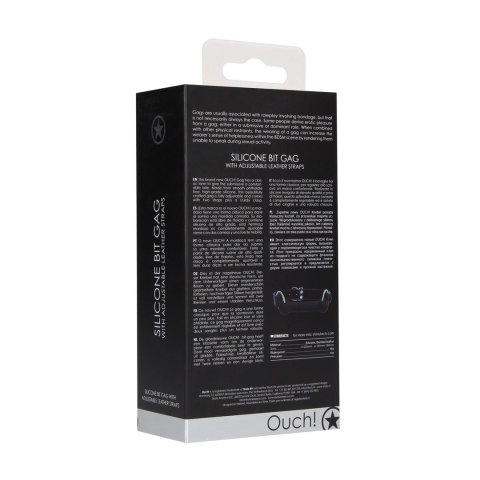 Ouch! Classic Gag silikonowy, czarny, regulowany pasek