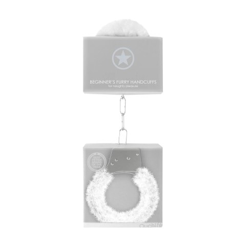 Ouch! Kajdanki Furry z futerkiem - model dla początkujących, czarne