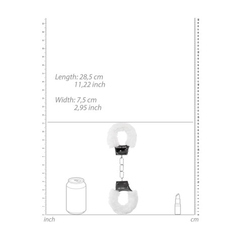 Ouch! Kajdanki Furry z futerkiem - model dla początkujących, czarne