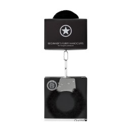 Ouch! Kajdanki Furry z miękkim futerkiem dla początkujących, czarne