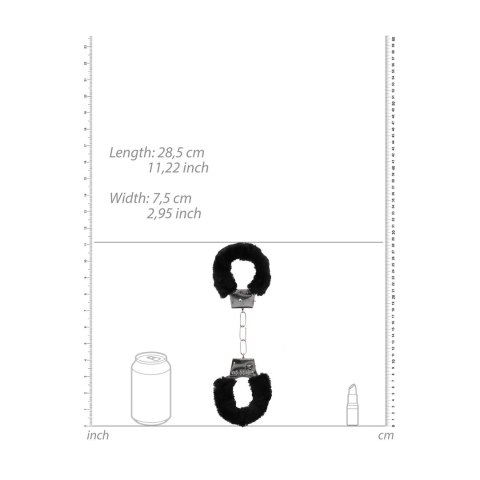 Ouch! Kajdanki Furry z miękkim futerkiem dla początkujących, czarne