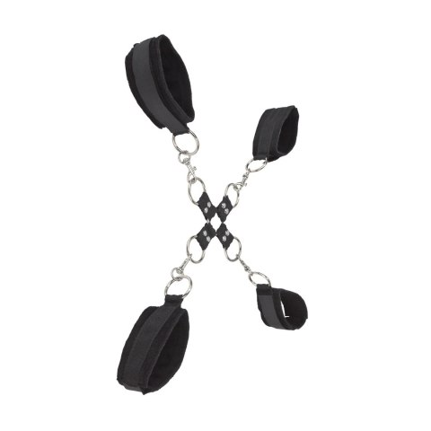 Ouch! Mankiety regulowane na ręce i nogi z miękkim wykończeniem, czarne