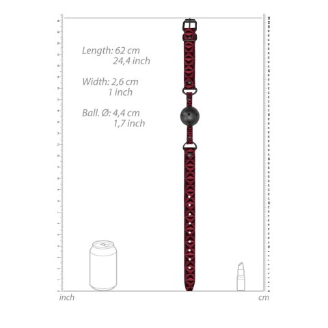 Ouch! Oddychający knebel kulkowy, regulacja, neopren, czarny