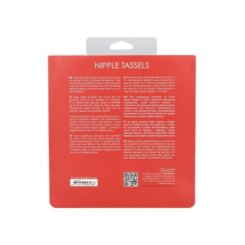 Ouch! Ozdobne frędzle okrągłe z samoprzylepną taśmą czarne