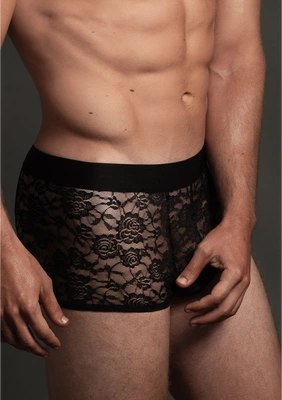 Allure Men Lace SM Bokserki męskie z koronką elastyczne czarne