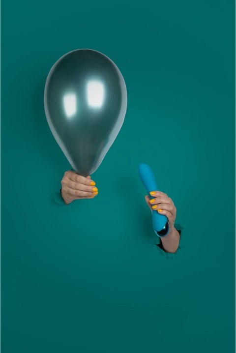 Loveline silikonowy wibrator dwusilnikowy kroliczek Teal Blue