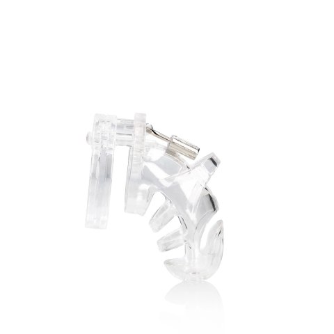Man|Cage Chastity Cage 9,5 cm transparentna - system kontroli komfortu