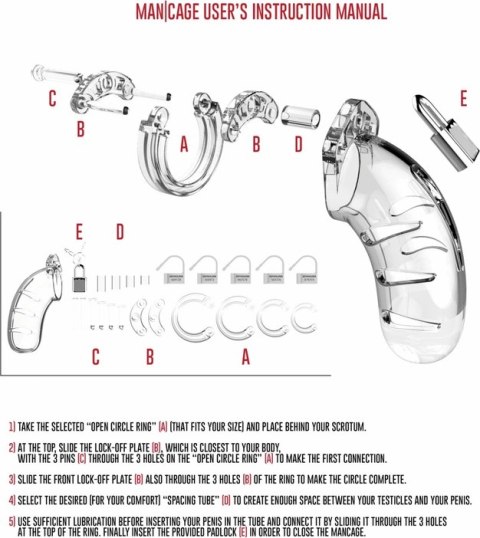 Man|Cage System blokujący 9 cm poliwęglanowy, regulowany rozmiar