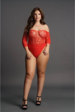 Le Desir Body Plus Size z koronką i rękawami 3/4, czarne, otwarte
