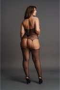 Le Desir Bodystocking Plus Size z chokerem i koronkowym wzorem