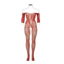 Le Desir Bodystocking Queen Size długi rękaw koronkowy XL-4XL czarny