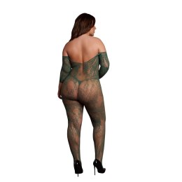 Le Desir Bodystocking Queen Size z długim rękawem koronka czarne