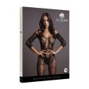 Le Desir Bodystocking S-XL Koronkowy Długi Rękaw Elastyczny Czarny
