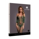 Le Desir Bodystocking długi rękaw koronkowy wzor S-XL czarny
