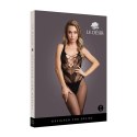 Le Desir Bodystocking siateczkowy z ozdobnymi liniami XS-XL czarny