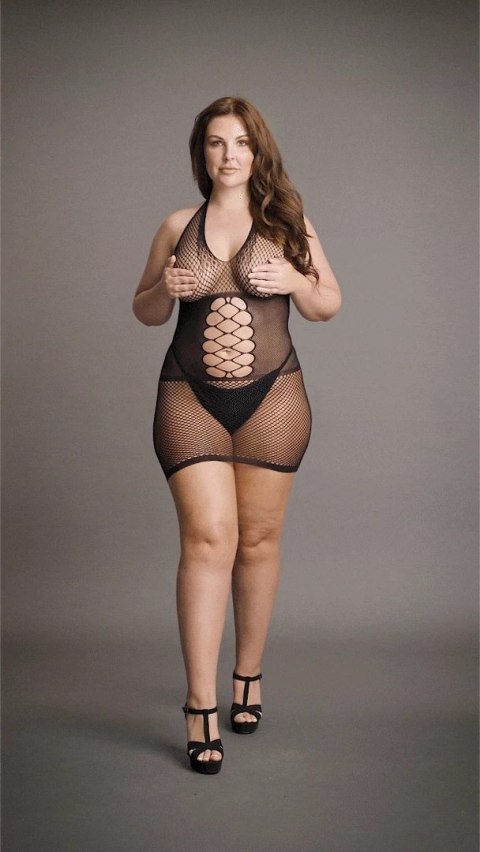 Le Desir Plus Size Sukienka z koronką i odkrytym dołem XXL-5XL