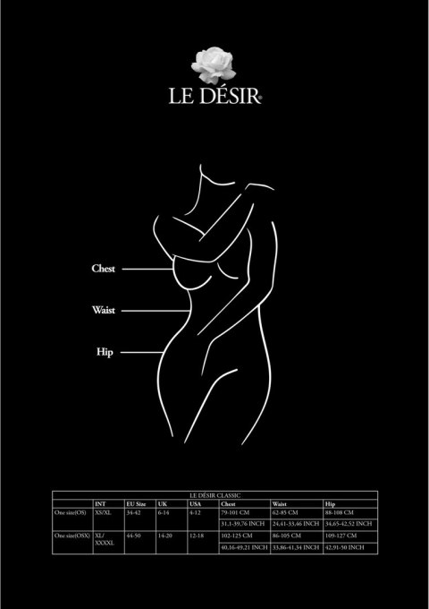 Le Desir Plus Size kabaretka - rajstopy z paskami do pończoch, czarne