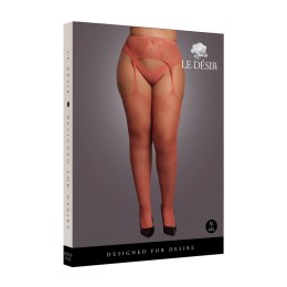 Le Desir Queen Size pończochy siateczkowe z koronką XL-4XL czarne