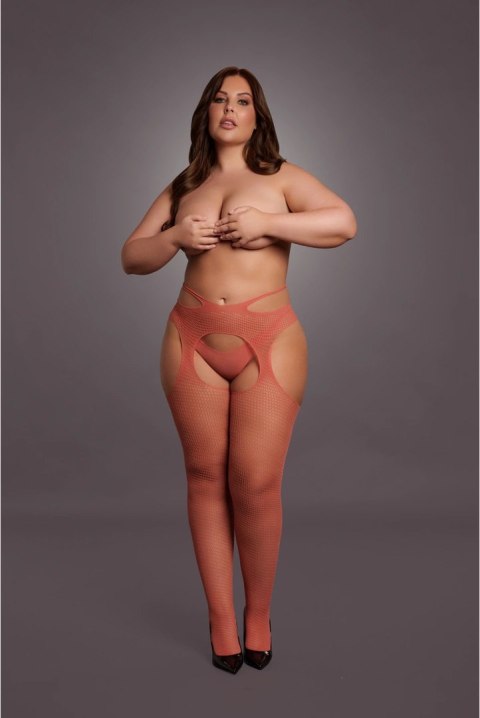 Le Desir Queen Size rajstopy stylizowane z paskiem XL-4XL czarne