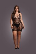 Le Desir Sukienka Halterneck Plus Size z Gorsetem i Koronką XL-4XL