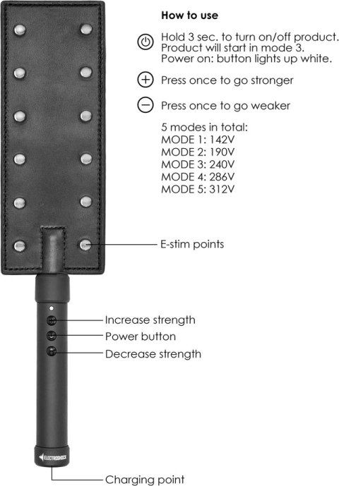 Shots ElectroShock Paddle bezprzewodowy model do stymulacji elektro 36cm