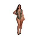 Le Desir Body Queen Size z głębokim dekoltem V XL-4XL czarny