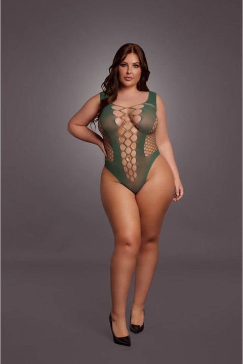 Le Desir Body Queen Size z głębokim dekoltem V XL-4XL czarny