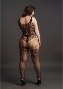 Le Desir Bodystocking Plus Size Koronkowy wzor i kabaretki XL-4XL