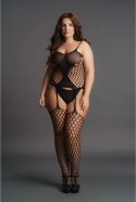 Le Desir Bodystocking Plus Size z dużym geometrycznym wzorem XXL-5XL