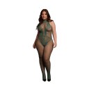 Le Desir Bodystocking Queen Size z koronką i kabaretką XL-4XL