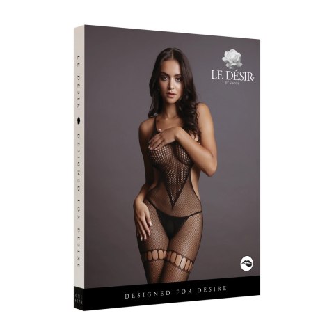 Le Desir Bodystocking S-XL z otwartymi bokami i dekoracyjnymi wycięciami