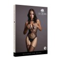 Le Desir Bodystocking S-XL z wzorem kabaretki i siatki, elastyczny
