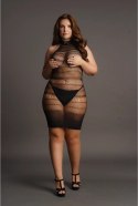 Le Desir Plus Size mini sukienka koronkowa z wysokim dekoltem XXL-5XL