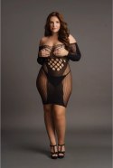 Le Desir Plus Size sukienka mini z długim rękawem i siateczką XXL-5XL