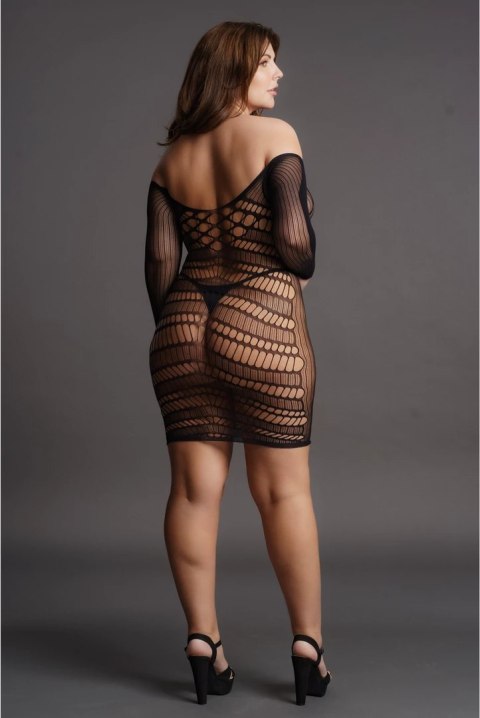 Le Desir Plus Size sukienka mini z długim rękawem i siateczką XXL-5XL