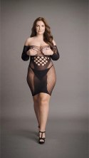 Le Desir Plus Size sukienka mini z długim rękawem i siateczką XXL-5XL