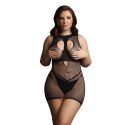 Le Desir Sukienka Plus Size z wysokim dekoltem i siateczką XL-4XL