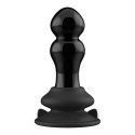 Shots Chrystalino Plug wibrujący szklany z przyssawką czarny