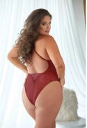 Allure 1X2X Burgundy Body z koronką i panterkowym wzorem