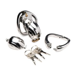 XR Brands Deluxe Locking Chastity Cage stal nierdzewna regulowana