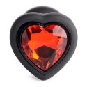XR Brands Red Heart Gem mini silikonowy korek analny z pilotem LED
