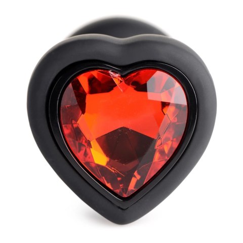XR Brands Red Heart Gem mini silikonowy korek analny z pilotem LED