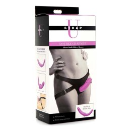 XR Brands Strap-On silikonowy dwustronny z uprzężą, model anatomiczny